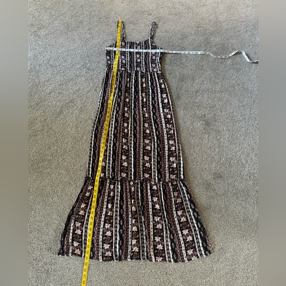 SO Goods for Life Bodycon Maxi Ruffled Dress size M Ditsy Flower smocked bust - Picture 3 of 10